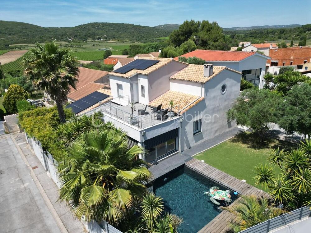 Poussan - Élégante villa familiale avec jardin méditerranéen et piscine