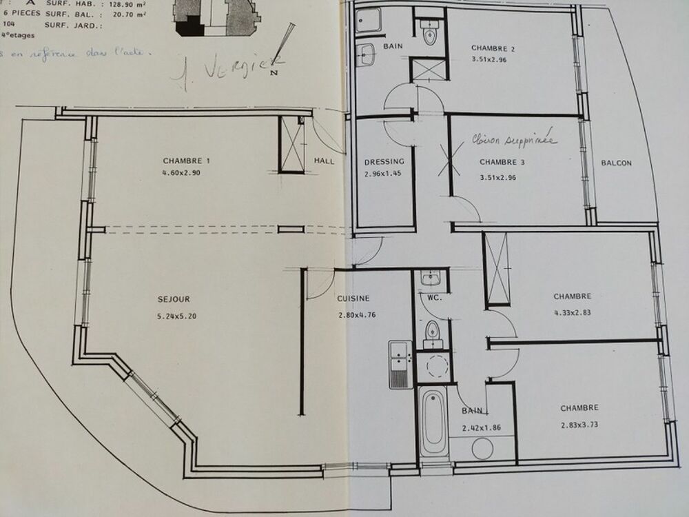 VUE IMPRENABLE POUR CET APPARTEMENT DE TYPE 6 AU DERNIER ETAGE AVEC ASCENSEUR - BALCON - 2 GGES ET CAVE