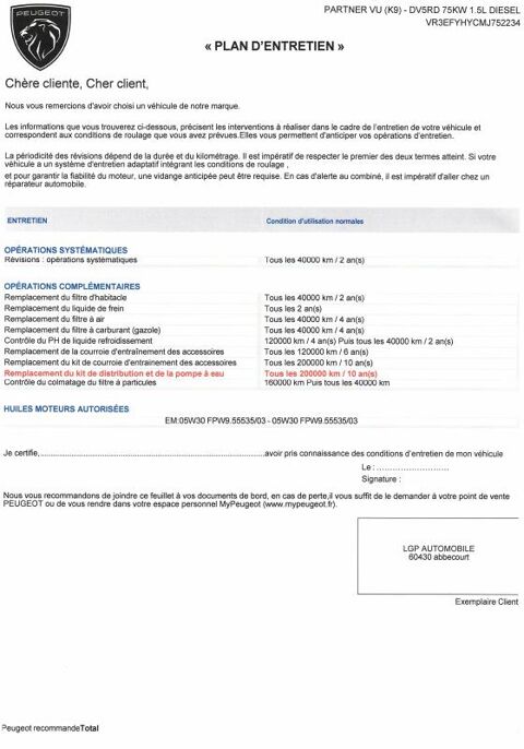 Partner 1&deg; Main / 1.5L BLUE HDI 100cv de 2022 version CABINE APPROFO 2022 occasion 60430 Abbecourt