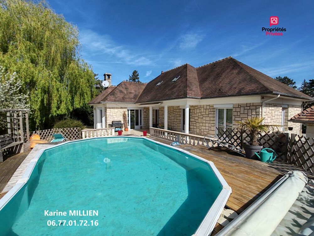 IVRY LA BATAILLE 27540 Maison individuelle avec véranda chauffée - 1 étage - 4 chambres - Double garage - Quart port - Piscine H
