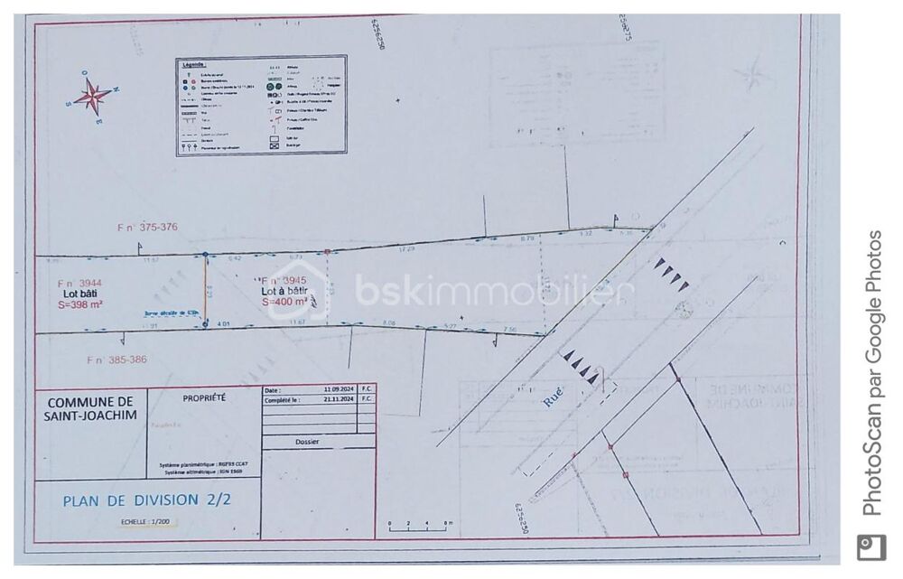 Vente Terrain Terrain de 400 m2 proche bourg Saint-Joachim Saint joachim