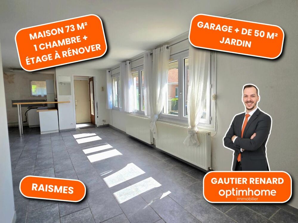 Vente Maison Plain-pied semi-individuel 73 m², Garage, Raismes / Pinson – Exclusivité Raismes