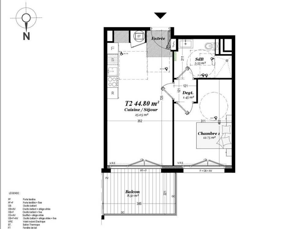 Vente appartement T2 avec vue mer et balcon de 8 m², Perros-Guirec (22700)