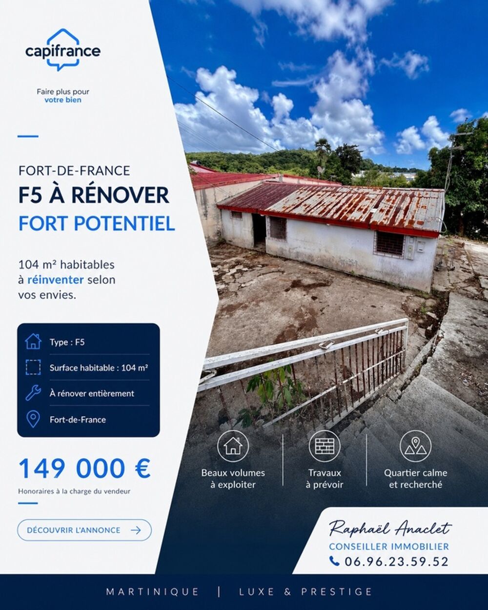 Maison 5 pièces 103 m² · à Fort de France · 103 m² · 149 000 €