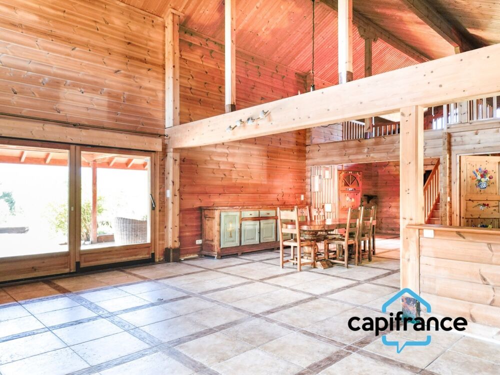 Vente Maison 01300 CUZIEU MAISON BOIS MASSIF TYPE CHALET, 146 m² ,PLAIN-PIED TERRASSE, GARAGE,PISCINE, TERRAIN 1100 M2 Cuzieu