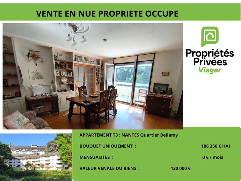 Vente Appartement NUE PROPRIETE Appartement Nantes 3 pièce(s) 66 m2 Nantes