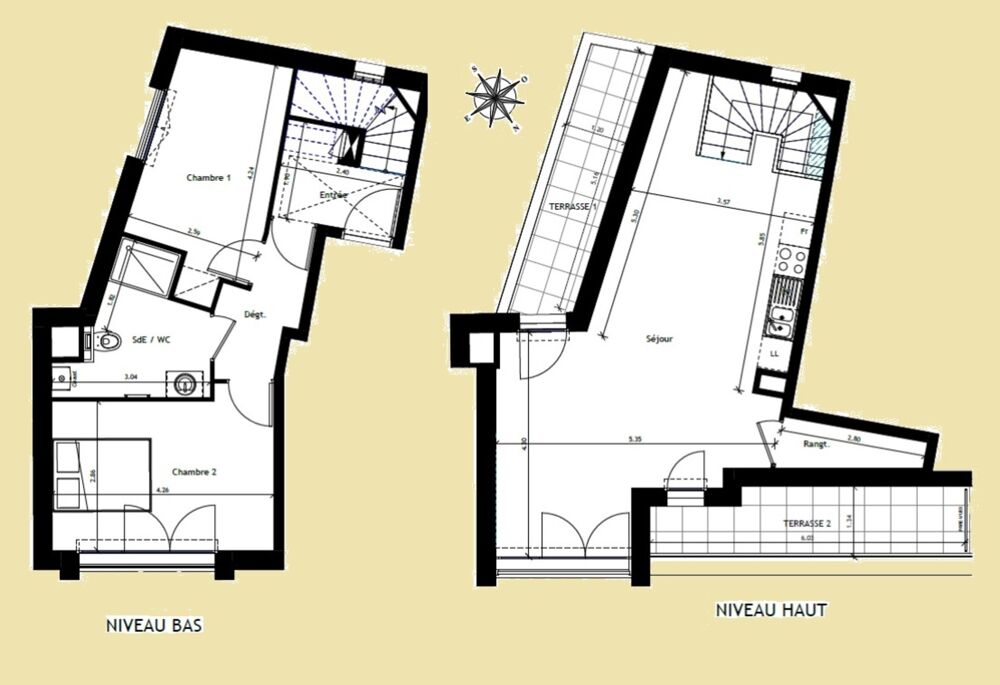 Vente Appartement appartement T3 duplex neuf à vendre PARIS 20e, d'une surface hab 71.75 m2 + terrasses 13.71 m2 Paris 20