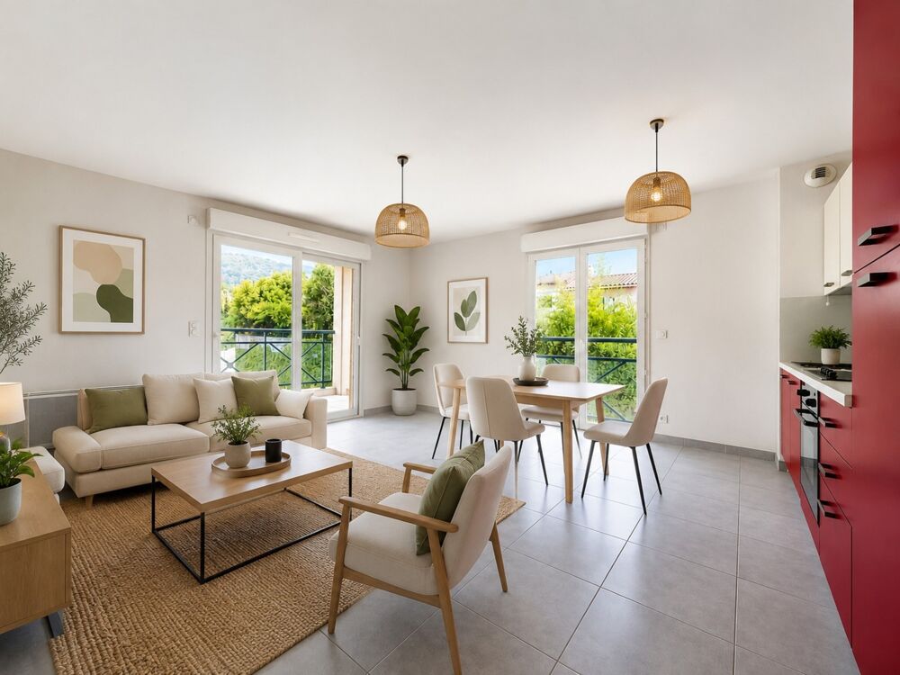 Grasse  Appartement T3 de 60 m² avec terrasse, garage et parking