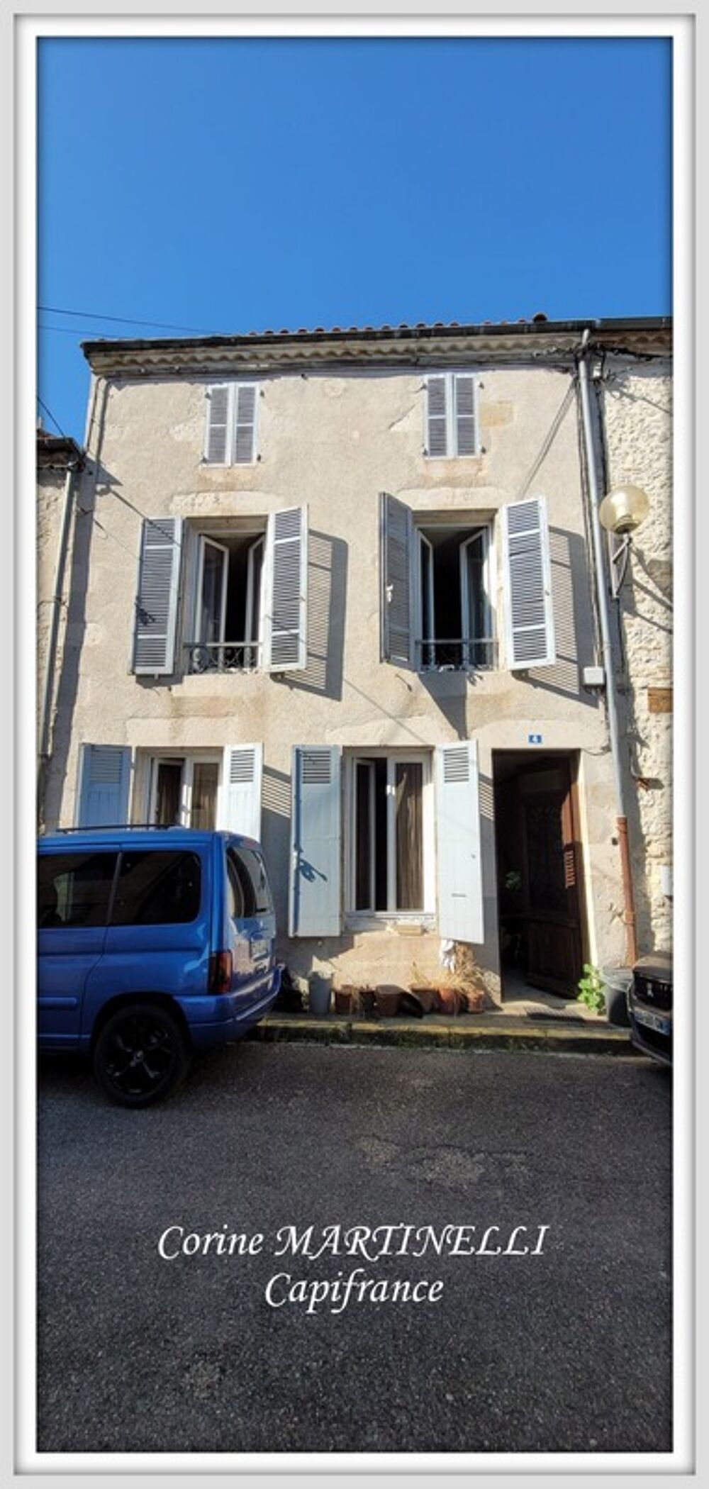 Maison de village en pierre, 178 m² sur 2 niveaux, jardin séparé