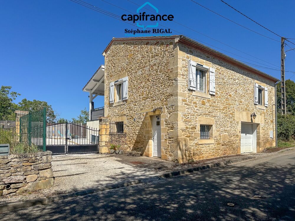 Maison en pierre à vendre 6 pièces FUMEL (47) de 120m2 environ avec piscine et garage