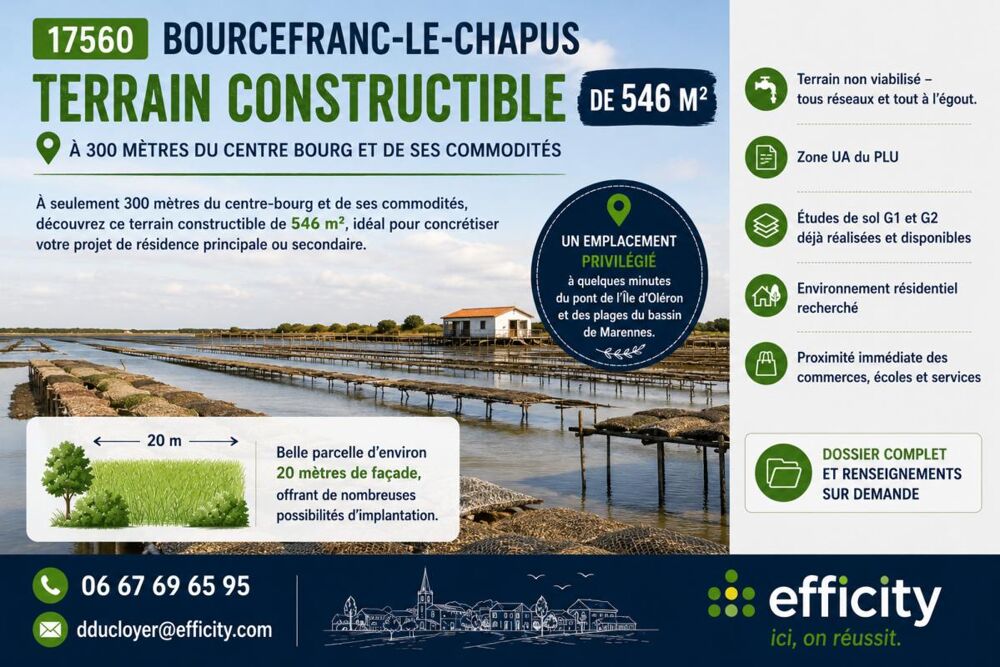 Vente Terrain Terrain Bourcefranc le chapus
