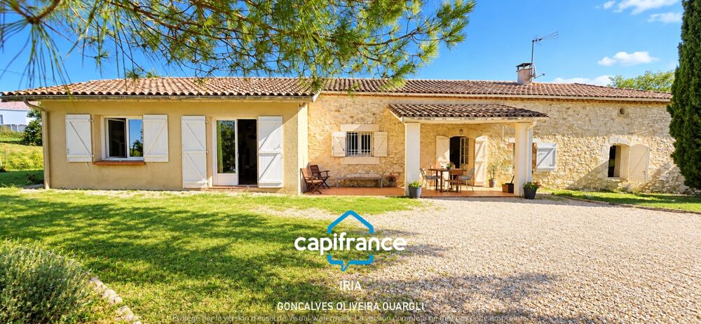 Maison en pierre de plain-pied 190m²  4 chambres  terrain 2439 m²  LA SAUVETAT SUR LEDE (47)