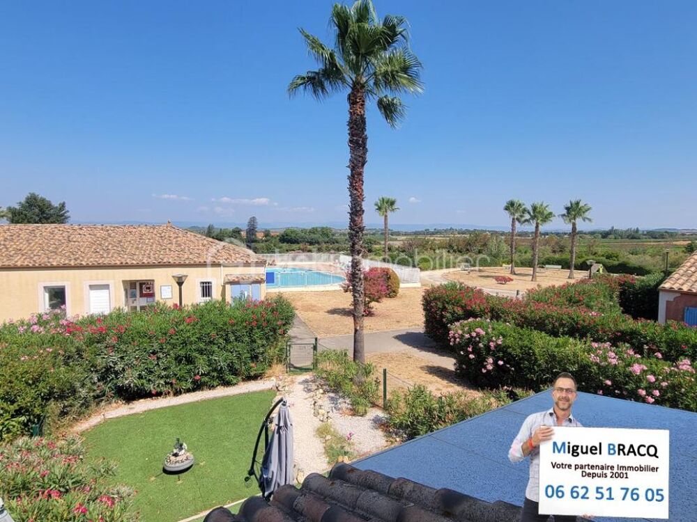 Vente Maison Pavillon T3 de 54 M² + 15 m² de vérenda + grand jardin dans une résidence sécurisée avec pisicine, entre Colombiers et Béziers Colombiers
