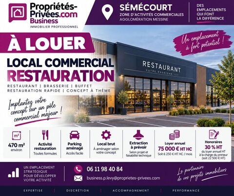 &Agrave; LOUER - LOCAL COMMERCIAL RESTAURATION -  S&Eacute;M&Eacute;COURT - 470 m&sup2; 6250 57280 Semecourt