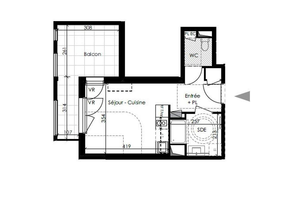 Studio avec parking et balcon au Pontet