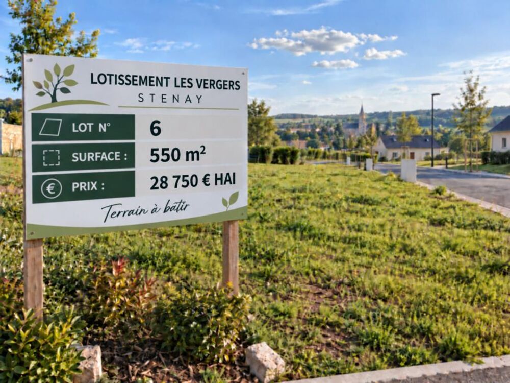 Vente Terrain Stenay 55700 terrain à bâtir viabilisé 550 m² Lot n° 6 Stenay