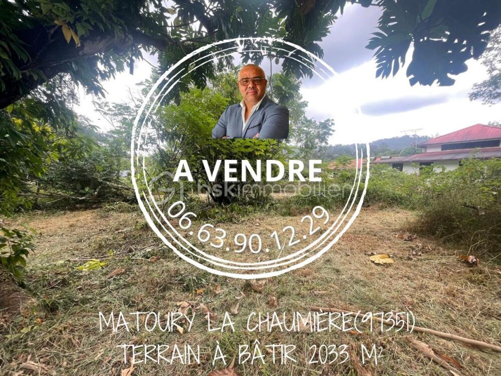 Vente Terrain MATOURY 97351  – LA CHAUMIÈRE – TERRAIN À BÂTIR DE 2 033 m² – ZONE CONSTRUCTIBLE – 9 KM DE CAYENNE – POSSIBILITÉ D'ACHAT EN INDI Matoury