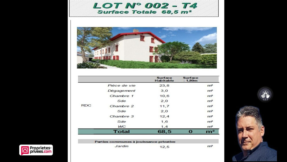 Vente Appartement T4 avec jardin privatif ? Un cadre de vie agréable à Lyon 3? Lyon 3