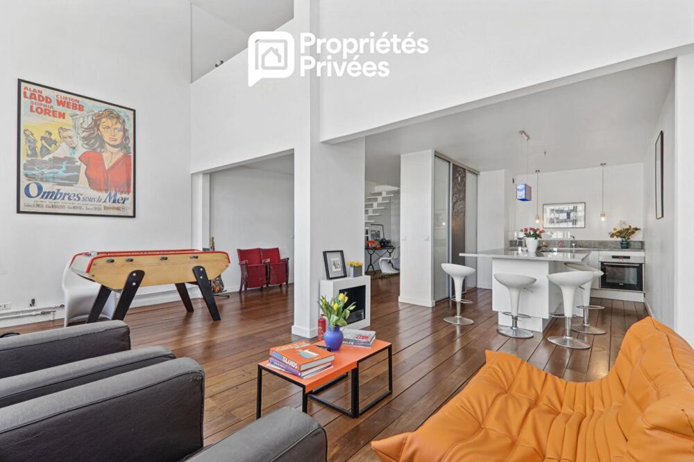 Vente Appartement Atelier d'artiste en duplex,136,7 m² , 3 chambres, esprit Le Corbusier, 5e et 6e étage Courbevoie