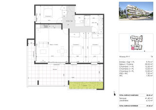  Appartement  vendre 4 pices 85 m