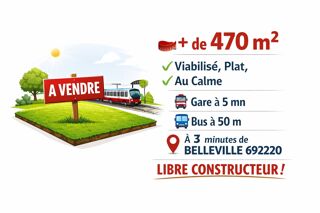 Vente Terrain Terrain à vendre de 475,00 m² TAPONAS (69) - Terrain au calme , viabilisé  belle expo -  A 3 mn de Belleville / Saône Belleville en beaujolais