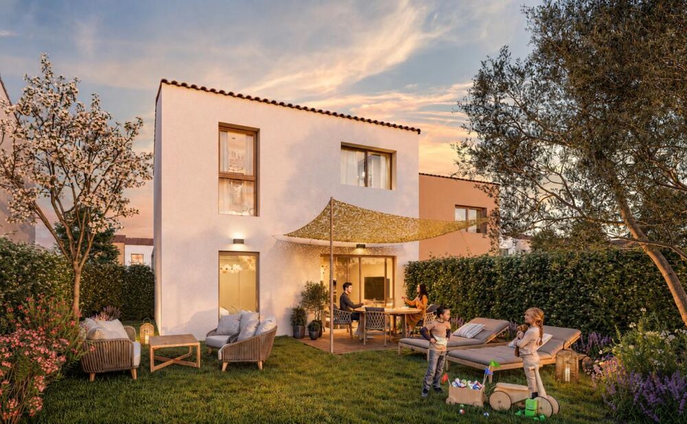 Vente Villa Maison T4 de 86,40 m² avec garage & 1 stationnement sur une parcelle de 132,49m² Poussan