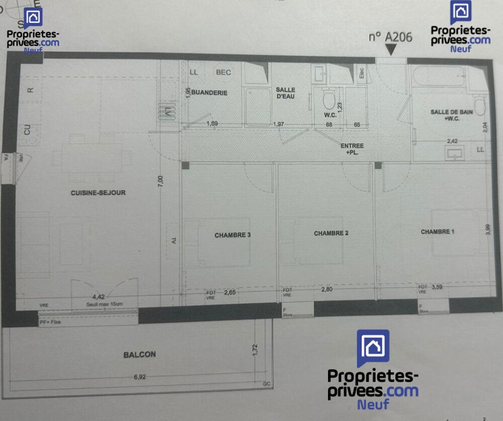 Vente Appartement ILLE-ET-VILAINE 35260 CANCALE APPARTEMENT  T4  / 86m2  AVEC BALCON Cancale