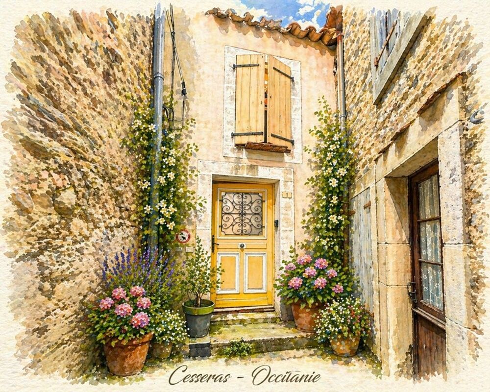 Maison de village avec terrasses  2 chambres  potentiel locatif  Cesseras (Minervois)