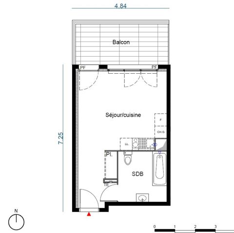  Appartement  louer 1 pice 27 m