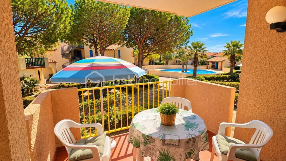 EXCLUSIF  Chaleureux 3 pièces naturiste, 1er étage, sublime vue piscine, 50m de la mer !