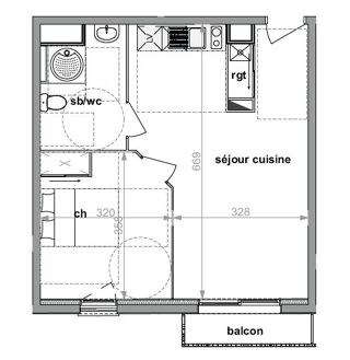  Appartement � louer 2 pi�ces 41 m�