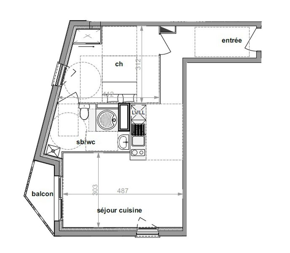 Location Appartement T2 NEUF avec balcon et parking Darnetal