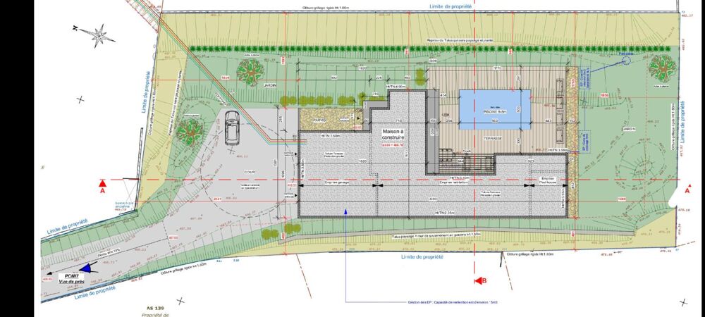 Vente Terrain AUREC-SUR-LOIRE 43110 TERRAIN CONSTRUCTIBLE AVEC PROJET DE VILLA D'ARCHITECTE AVEC VUE PANORAMIQUE Aurec sur loire