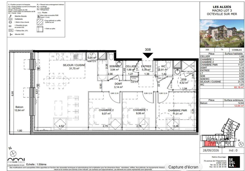 Vente Appartement Appartement Octeville Sur Mer 4 pièce(s) 82 m2 Octeville sur mer