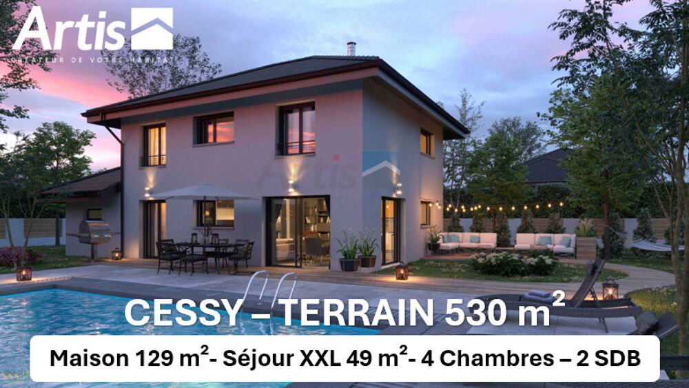 Vente Maison CESSY- Maison neuve ARTIS 129 m² + Terrain 530 m² Cessy