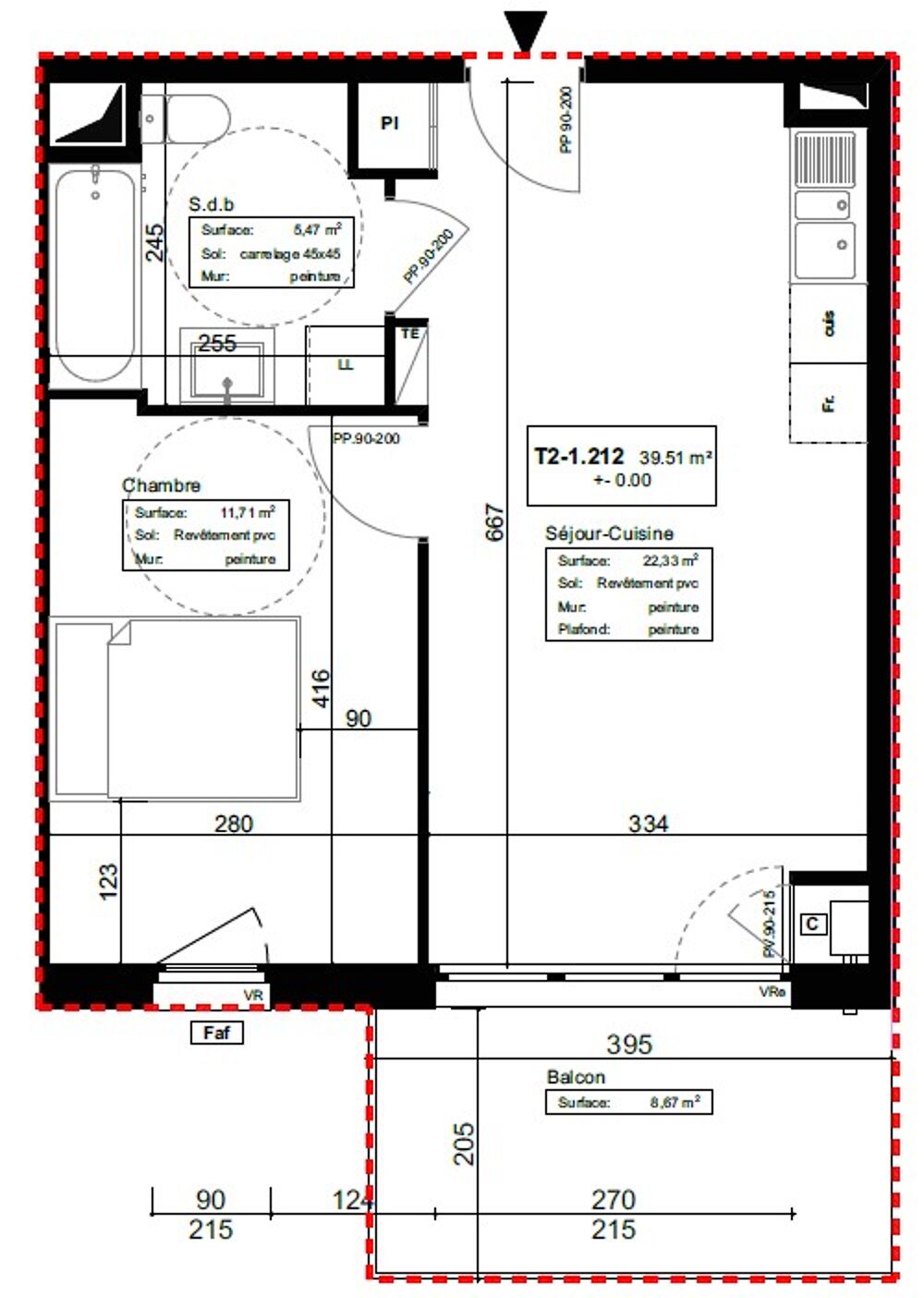 T2 neuf avec balcon et parking à Mainvilliers