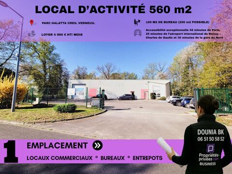 VERNEUIL EN HALATTE - Local d'activit&eacute; 560 m&sup2; 4667 60100 Creil