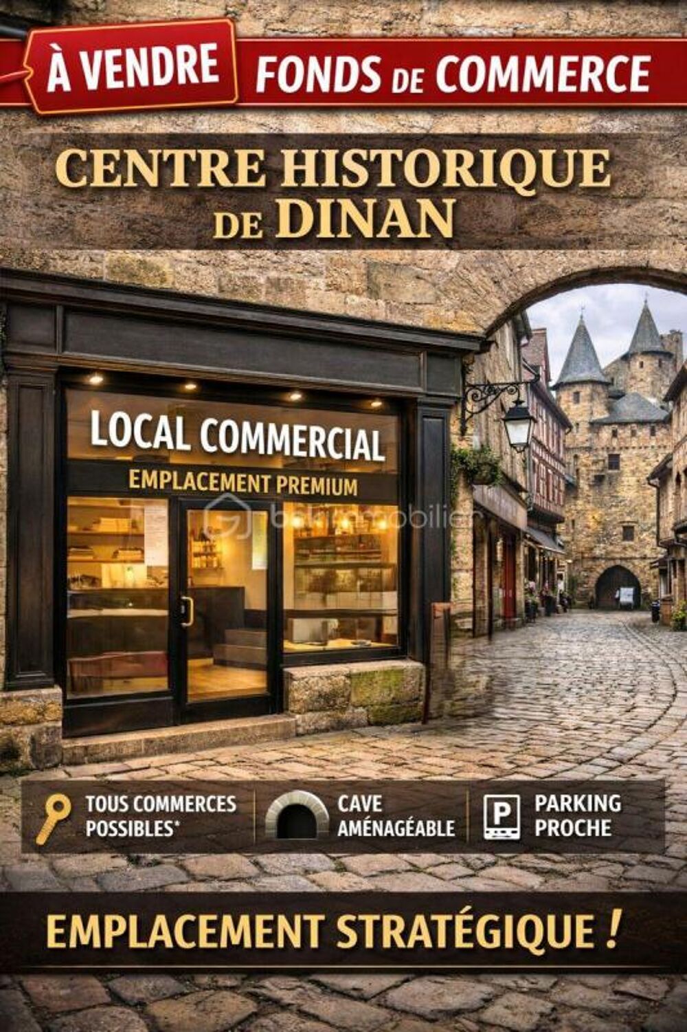   Local commercial ou professionnel – Centre historique de Dinan 