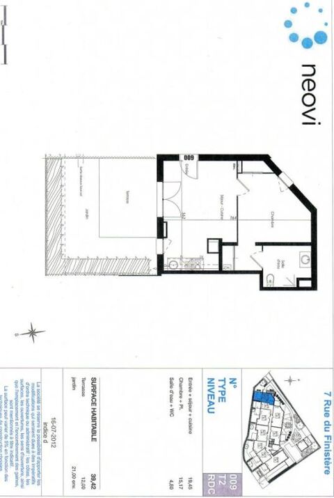  Appartement � louer 2 pi�ces 39 m�