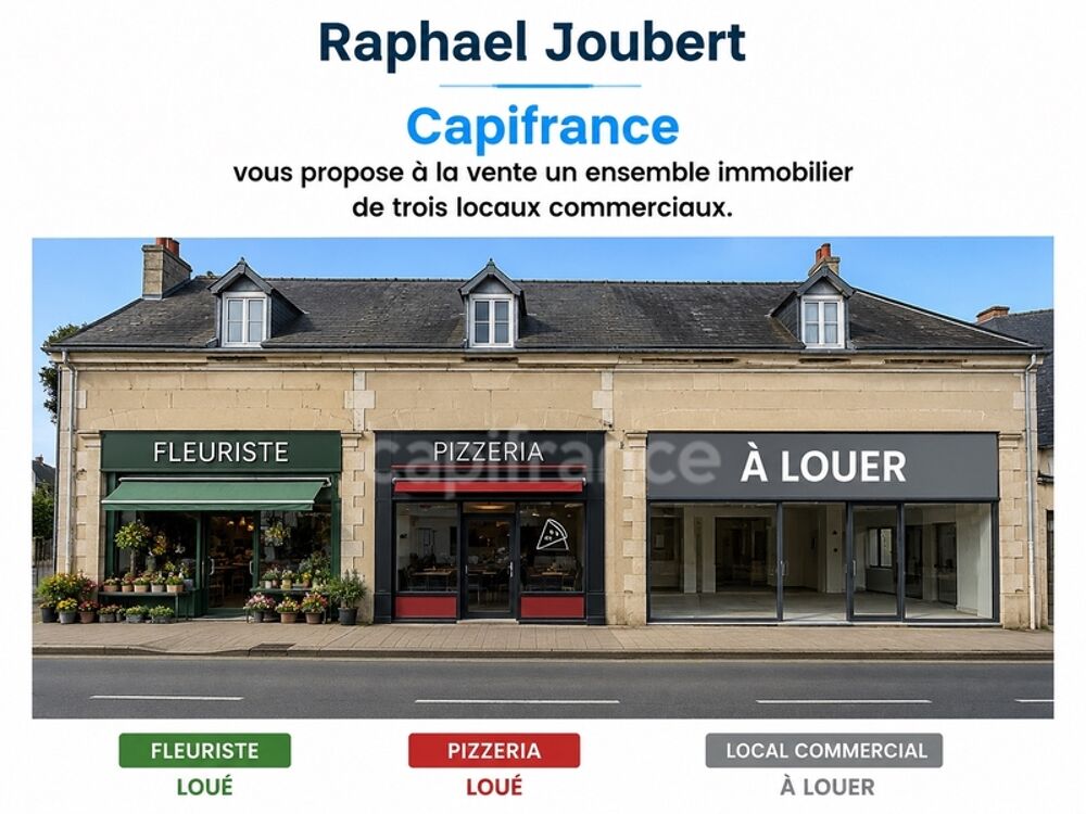   BEAUMONT SUR SARTHE Idéal Investisseurs A vendre 3 LOCAUX COMMERCIAUX 