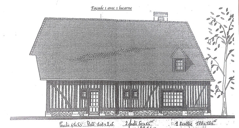 À VENDRE STRUCTURE BOIS D'UNE AUTHENTIQUE MAISON ANCIENNE À COLOMBAGES EN NORMANDIE (14) À ÉDIFIER 124 80