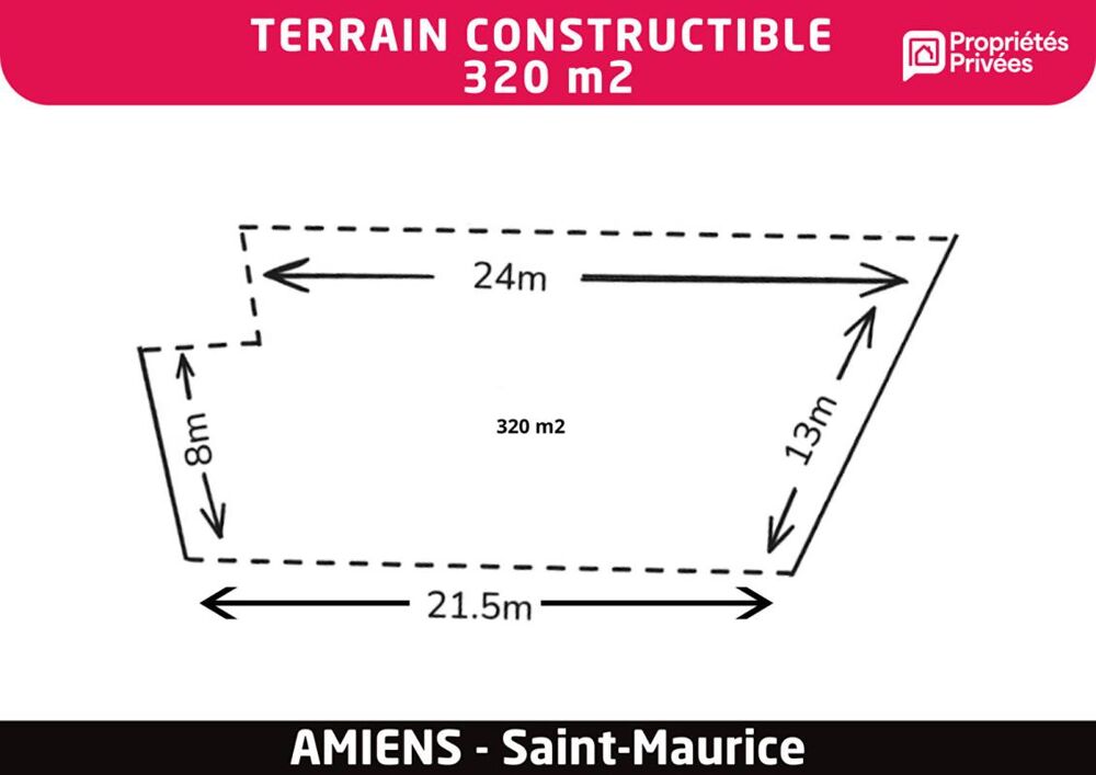 Vente Terrain Terrain constructible 320 m2 - Amiens St Maurice Amiens