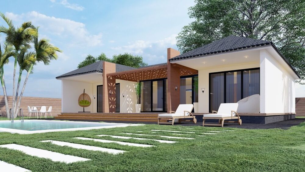 Vente Maison SAINTE CLOTILDE (974) - Villa luxe à vendre 5 pièces de 150 m² + Jardin arboré paysagé + Piscine et Jaccuzi parcelle de 1300 M² Sainte clotilde