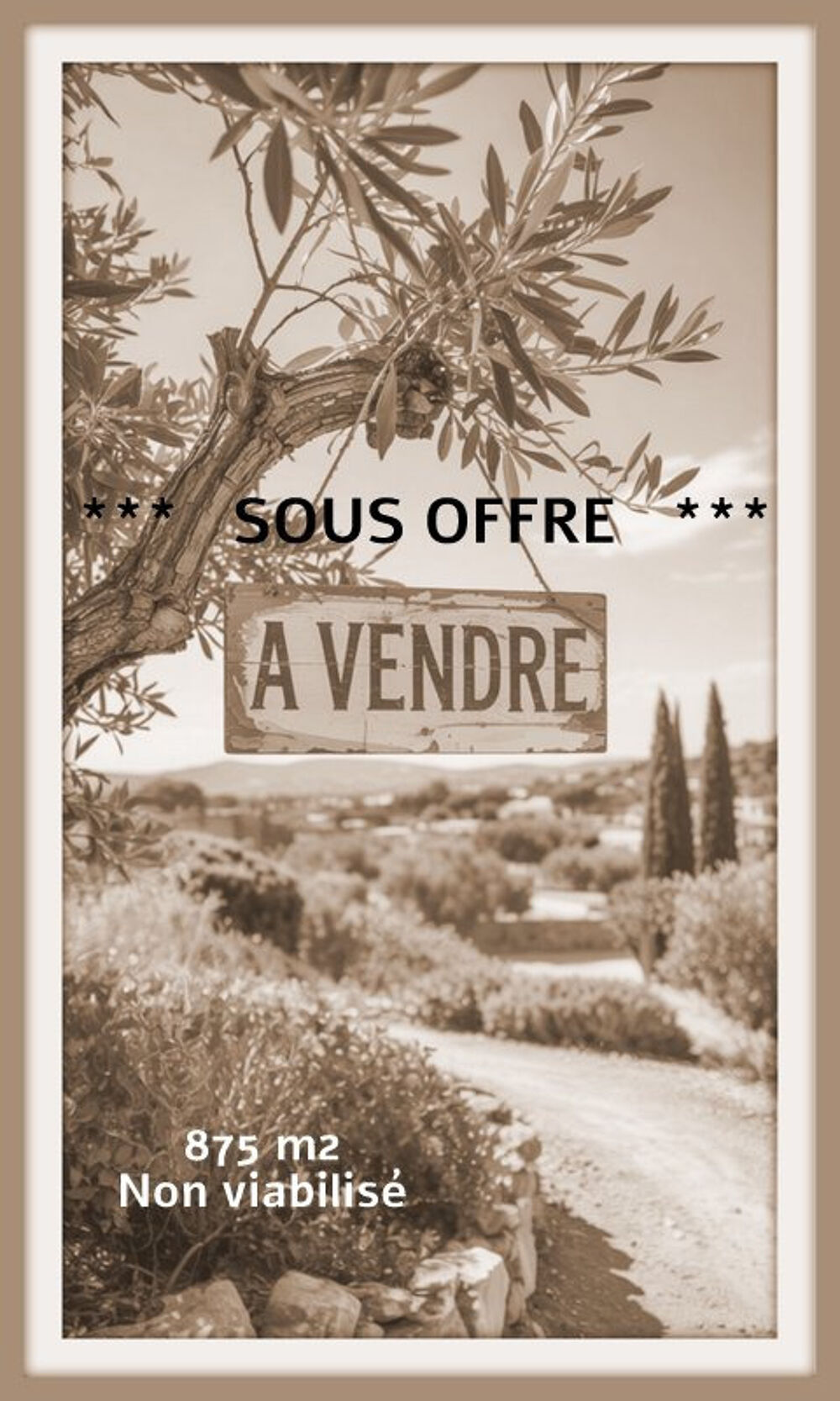 Vente Terrain Terrain à vendre de 875   (34) Villespassans