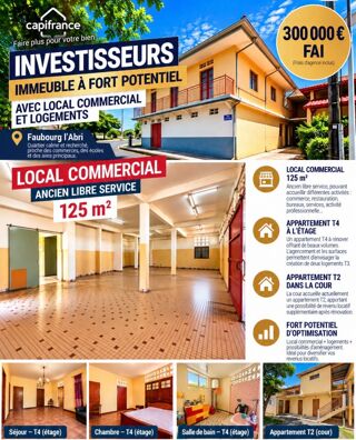 Vente Immeuble INVESTISSEURS – IMMEUBLE À FORT POTENTIEL AVEC LOCAL COMMERCIAL ET LOGEMENTS Cayenne