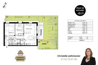  Appartement � vendre 3 pi�ces 64 m�