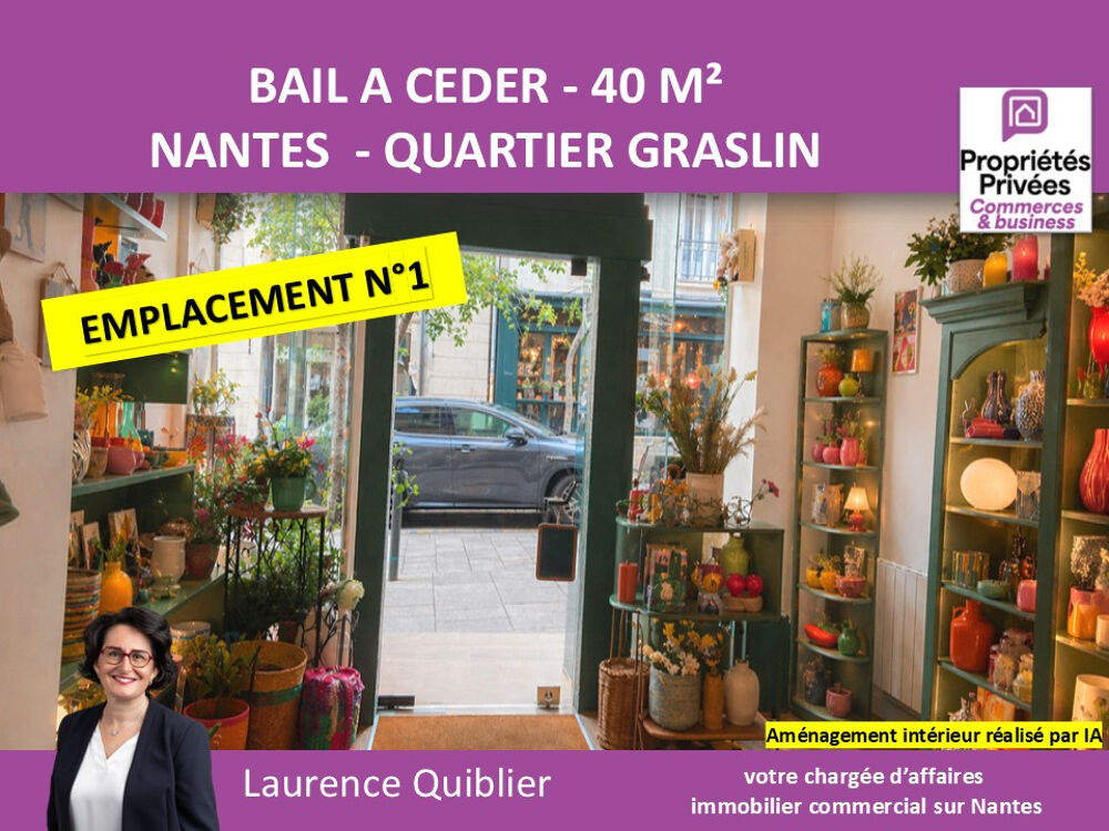   44000 NANTES - BAIL A CEDER, LOCAL COMMERCIAL 40 m² - QUARTIER GRASLIN Nantes