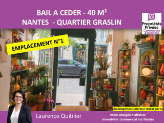   44000 NANTES - BAIL A CEDER, LOCAL COMMERCIAL 40 m² - QUARTIER GRASLIN Nantes