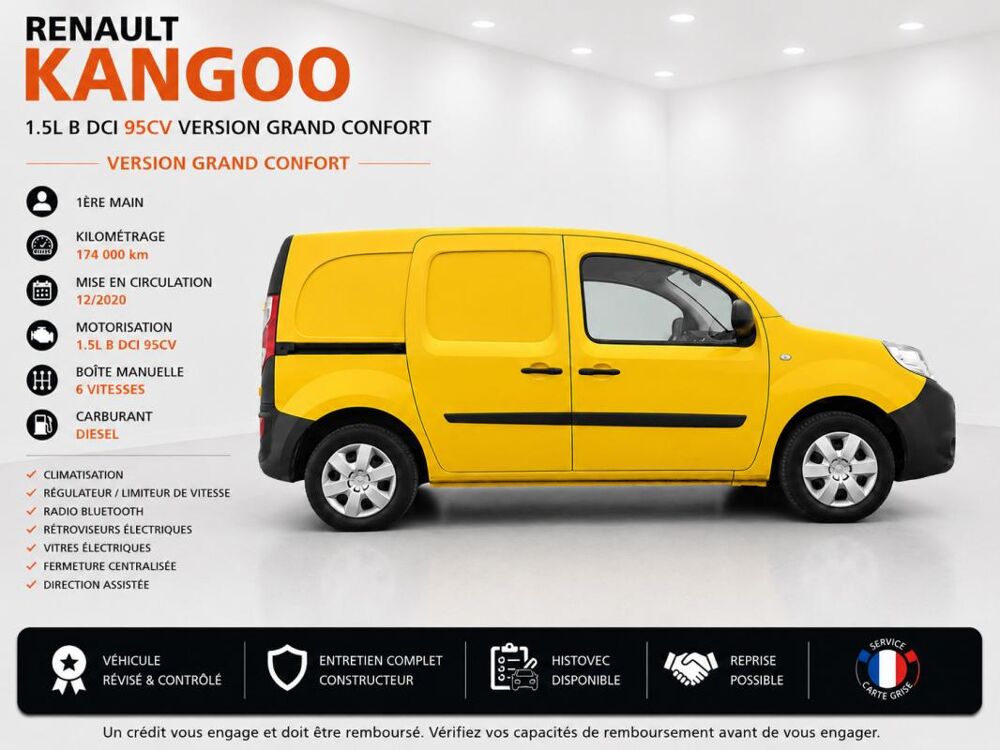 Kangoo Express 1&deg; Main / 1.5L B DCI 95cv de 2021 version GRAND CONFORT CLIM 2021 occasion 60430 Abbecourt