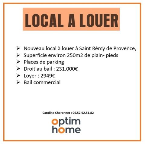 Local commercial 250m2 à SAINT REMY DE PROVENCE 231000 13210 Saint remy de provence